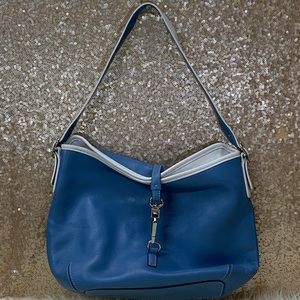 Coach Hamilton Blue and White Leather Bag